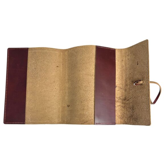 Rustico Leather Drawstring Writing Journal Portfolio Cover Burgundy NEW - Picture 3 of 4
